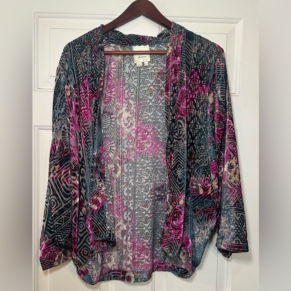 elevenses Sweaters - Elevenses Pink and‎ Black Patterned Cardigan